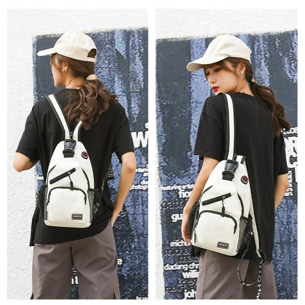 Mini mochila para mujer bolso pequeno para el pecho bandoleras bolso deportivo para mujer mochila de viaje bolso cruzado mochila para nina BLANCO JM Walmart en linea