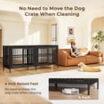 thumbnail image 2 of Ironovahome 88" Dog Crate Furniture for 2 Large Dogs with Sturdy Removable Divider and Double Doors, XXL Extra Large Indoor Dog Kennel, Thick Heavy Duty Wooden Dog Cage, Black, 2 of 8