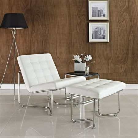 Modway Gibraltar Vinyl Lounge Chair and Ottoman, Multiple Colors