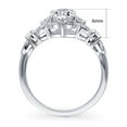 thumbnail image 4 of BERRICLE Sterling Silver Halo Wedding Engagement Rings Oval Cut Cubic Zirconia CZ Vintage Inspired Art Deco Ring for Women, Rhodium Plated Size 6.5, 4 of 12