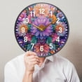 thumbnail image 6 of Yayeee Wall Clock Battery Operated 9.5" Silent Quartz Non-Ticking for Living Room Decor, Light Purple Flowers, 6 of 8