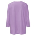 thumbnail image 4 of Womens Tops T-Shirts Crewneck Printed Three Quarter Sleeve Blouse Daily Casual Trendy Shirts, 4 of 5