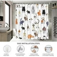 thumbnail image 6 of Funny Cat Shower Curtain Cat Shower Curtain for Bathroom with Pets Paw for Cat Lovers Cute Cartoon Colorful Kitty Shower Curtain Waterproof Fabric Bath Curtain with 12 Hooks 72x72 Inch, 6 of 6
