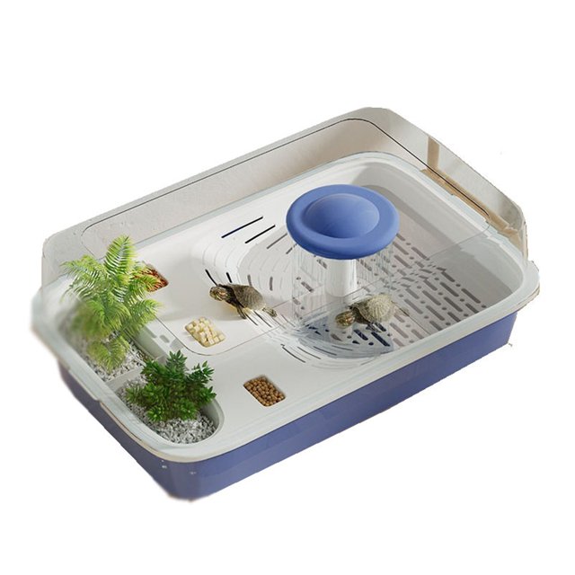 Tanque de alimentación de tortugas for uso doméstico con mesa trepadora cubierta y tablero