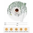 thumbnail image 6 of 13 Inch Round Placemats Set of 4, Green Eucalyptus Leaves Non Slip Heat Insulation PP Table Mats, Summer Botanical Weeping Watercolor Washable Place Mats for Kitchen Dining Party Table Decor, 6 of 7