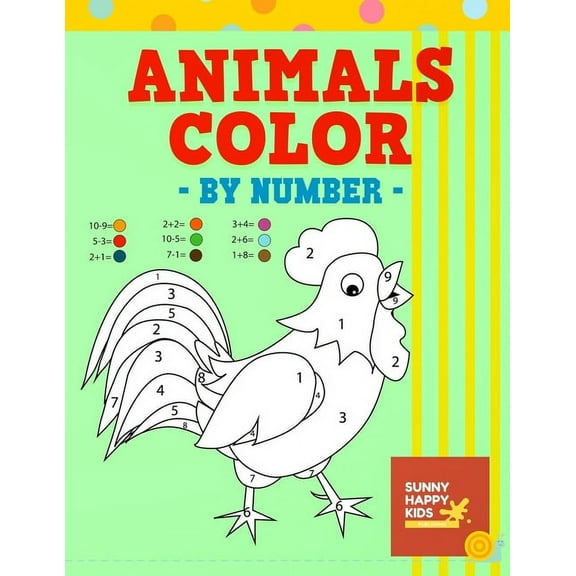 Animals Color By Number: Fun and Educational Animal Coloring Book Designed Especially For Kids Of All Ages, (Paperback)