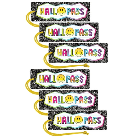 Teacher Created Resources Brights 4Ever Magnetic Hall Pass, Pack of 6