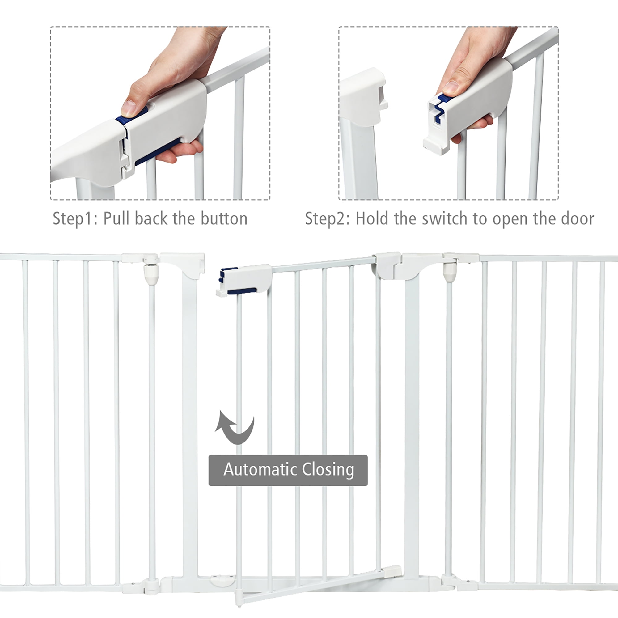 Costway Fireplace Fence Safety Fence Hearth Gate BBQ Metal Fire Gate Pet White