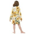 thumbnail image 7 of FORMRS Niños Bathrobe Unisex Hooded Robe Soft Plush Pajamas Sleepwear, Size 2-3T, Beige Sunflowers, 7 of 7
