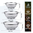 thumbnail image 2 of Birdeem Stainless Steel Mesh Strainer Set, 3-Piece Fine Mesh Colander with Handle and Rest Base for Kitchen, Pasta, and Vegetable Rinsing, 2 of 8