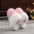 thumbnail image 5 of Gubotare Ladies Slippers Womens Memory Foam Slippers with Cozy Fluff Plush Ladies Bedroom Comfy House WinterTrendy Slippers Comfortable Indoor Outdoor Rubber Sole Footwear Size 7 (Pink,7), 5 of 7