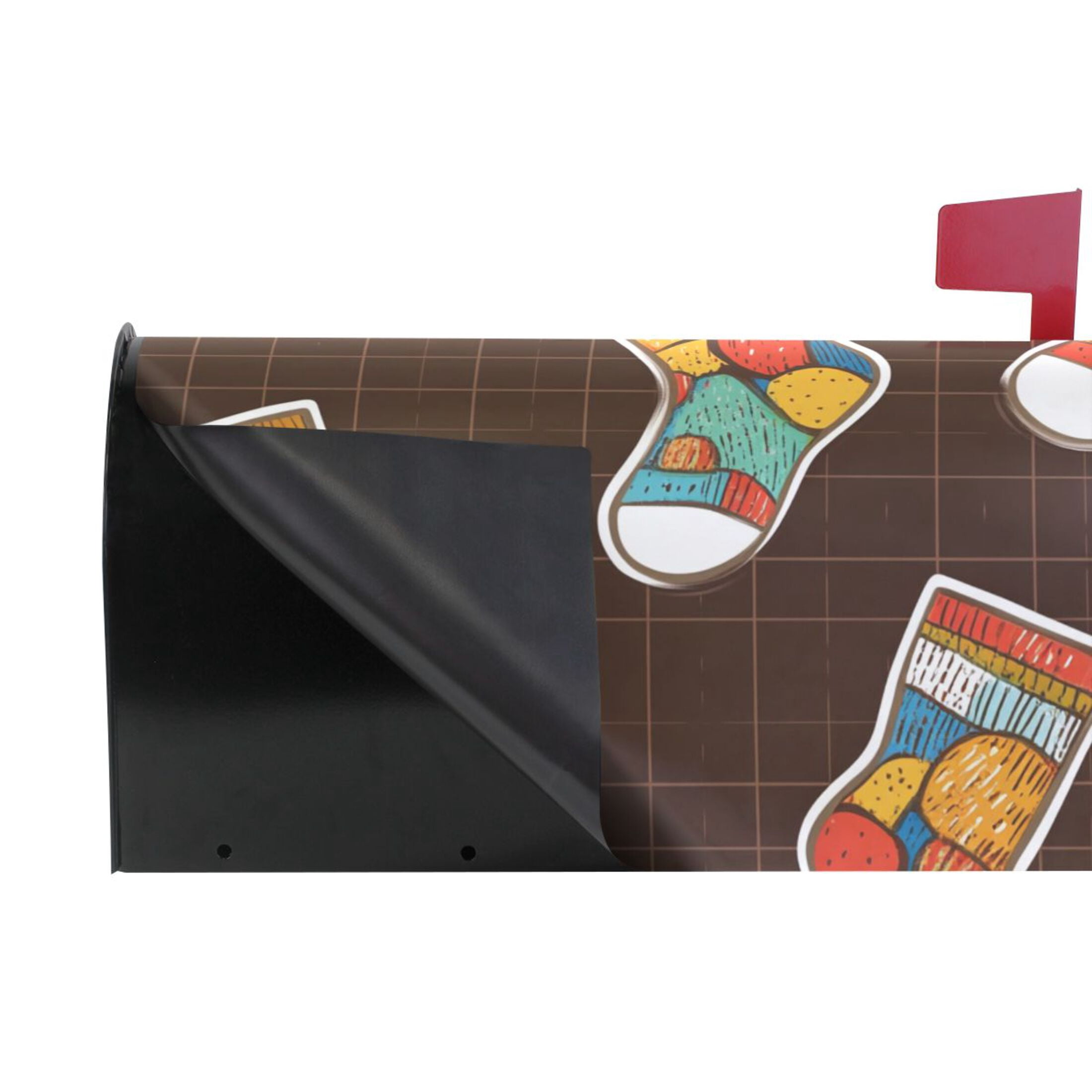 Colorful Socks Mailbox Cover Magnetic Standard Size Post Box Cover Wraps Home Garden Decor 18" X 21"