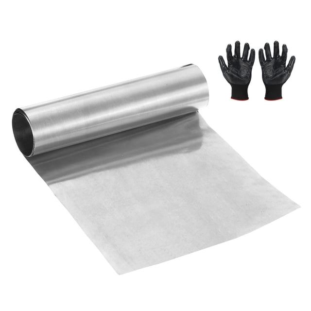 Rollo de Acero Inoxidable Metal Placa de Foil Flashing Adecuado para Manualidades DIY Reparación Eléctrica - Cilindro 0.1 x 200 mm