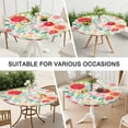 thumbnail image 7 of Pioneer Flower Floral Print Pattern Round Fitted Tablecloth with Elastic Edge,Dining Table Cover Waterproof,Outdoor Round Tablecloth for Camping,Dining,Indoor and Outdoor, 7 of 7