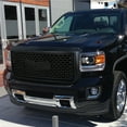 thumbnail image 2 of Spec-D Tuning Matte Black Denali Style Front Bumper Hood Grille Compatible with 2014-2015 GMC Sierra 1500 1500HD, 2 of 7