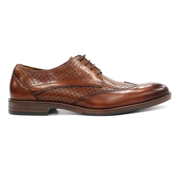 Men's Stacy Adams Cognac Asher Leather Lace Up Dress Shoes 25653