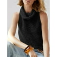 thumbnail image 3 of Sleeveless Women Casual Turtleneck Sweater Fashion Knit Tops, 3 of 5