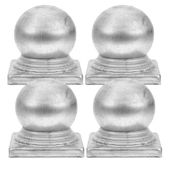 4pcs Fence Post Caps Metal Fence Caps Ball Shaped Post Caps Fence Protector