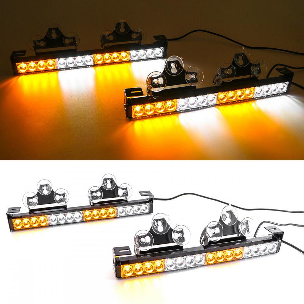 2x16.8‘‘ Amber LED Emergency Strobe Light Traffic Flashing Light Strips