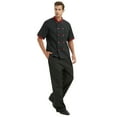 thumbnail image 4 of TopTie Unisex Short Sleeve Chef Coat Jacket, Black and Red, 4 of 6