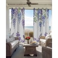 thumbnail image 6 of Purple Weeping Flowers Kitchen Curtains Spring Floral Elegant Pastoral Cafe Short Curtains for Bathroom Blackout Window Curtain Grommet Small Window Treatment Drapes for Bedroom Living Room 42"x45"x2, 6 of 9