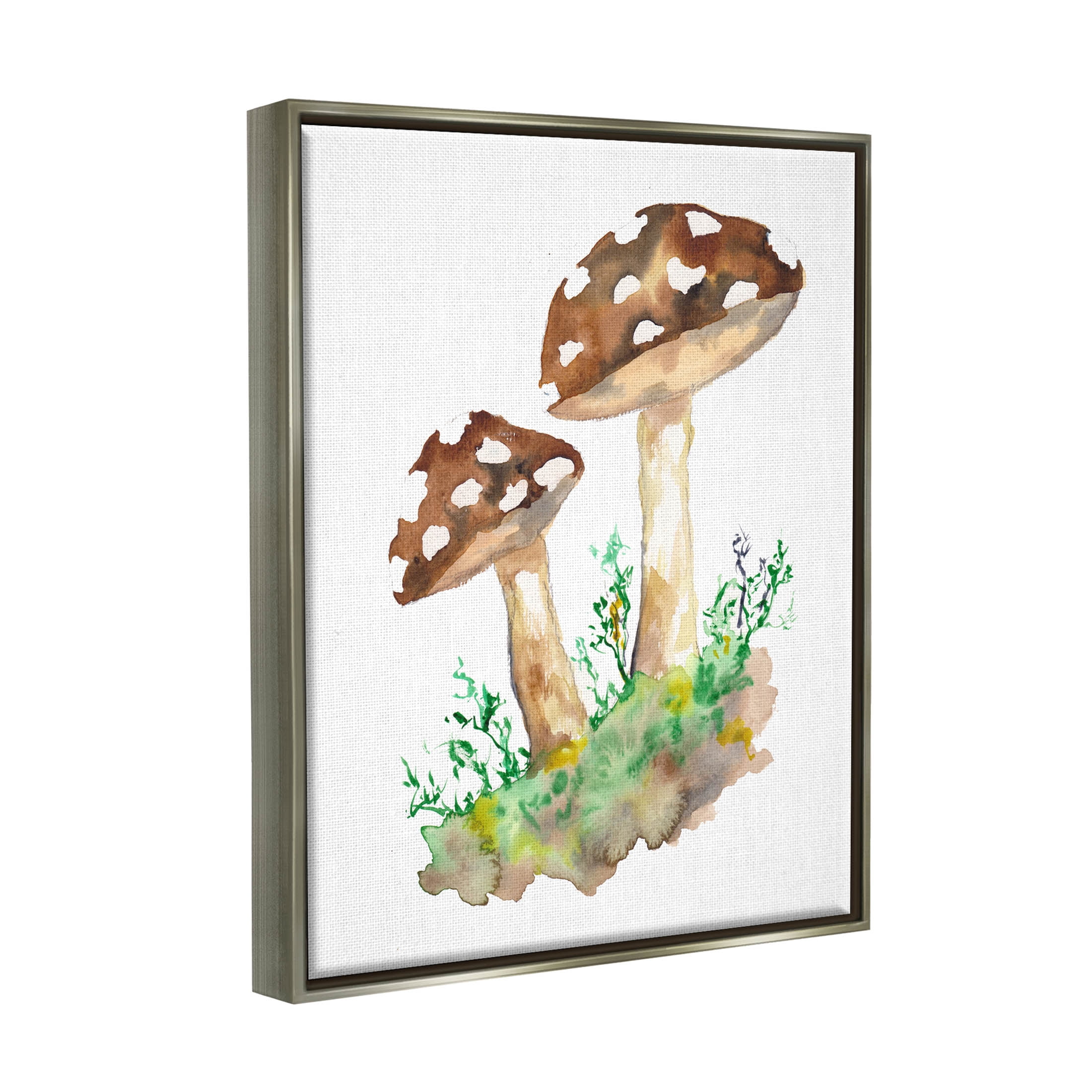 Spotted Mushroom Forest Plant Botanical & Floral Graphic Art Luster Gray Framed Art Print Wall Art