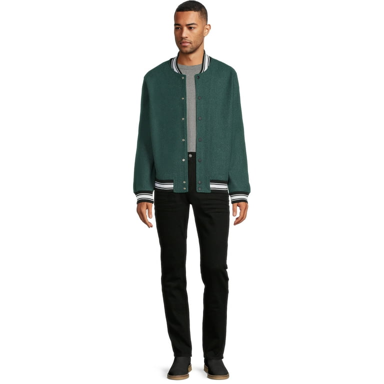 Only & Sons varsity bomber jacket in green