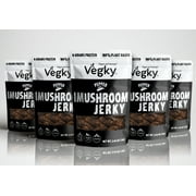 VEGKY Vegan Shiitake Mushroom Jerky PEPPER 70 Grams 2.46 oz each 5 PACKS Non-GMO Vegetarian Plant based Protein Plant Based Cruelty Free