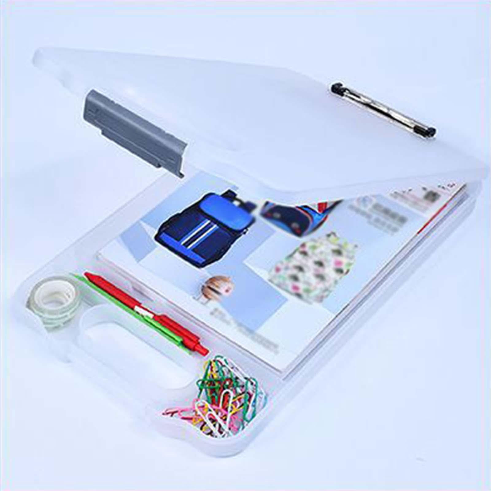 figatia Clipboard with Storage Document Case A4 Paper Folder Storage Clipboard Nursing Clipboard for Classroom Restaurant Home Lawyer , White