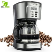 Coffee Maker 12 Cup Programmable Small Coffee Maker Machine with Glass Carafe and Filter
