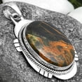 thumbnail image 2 of Natural Turkish Rainforest Chrysocolla 925 Sterling Silver Pendant Jewelry SDP104521, 2 of 5