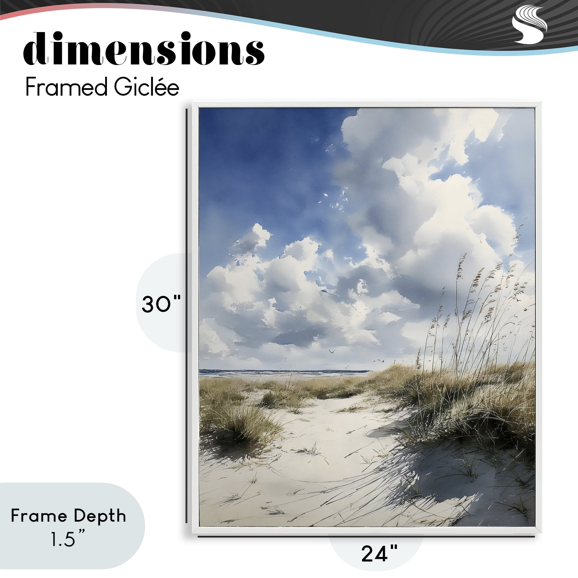 Stupell Industries Dunes In The Sunshine White Framed Giclee Art, design by Franklyn Gregory