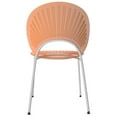 thumbnail image 2 of LeisureMod Opulent Mid-Century Modern Plastic Dining Chair in Chrome Metal Legs Armless Dining Side Chair for Kitchen and Dining Room Set of 2, Amber, 2 of 8