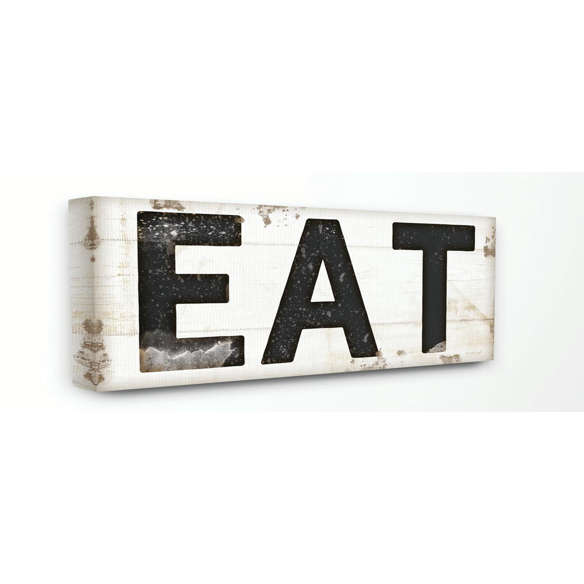 Stupell IndustriesEAT Typography Vintage SignCanvas Wall Art by Jennifer Pugh