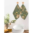 thumbnail image 2 of Easter Bunny Kitchen Dish Towels for Drying Dishes Set of 2, Spring Yellow Flowers Country Plants Green Waffle Weave Microfiber Hand Tea Bathroom Towels Quick Dry & Absorbent Towel 12x12, 2 of 7
