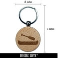 thumbnail image 2 of Canoe Doodle Round Keychain Charm Tag - Engraved Wood, 2 of 6