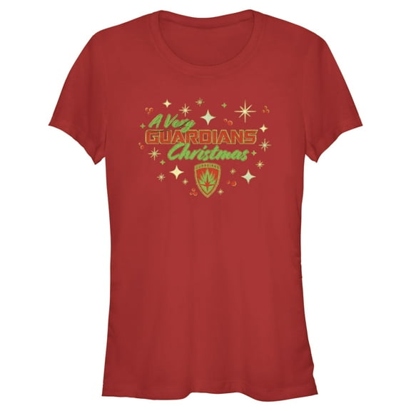 Junior's Guardians of the Galaxy Holiday Special A Very Guardians Christmas  Graphic Tee Red Small