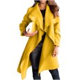 thumbnail image 2 of PVCS Manteau Long en Laine à Col Rabattu pour Femmes Automne et Hiver, 2 of 6