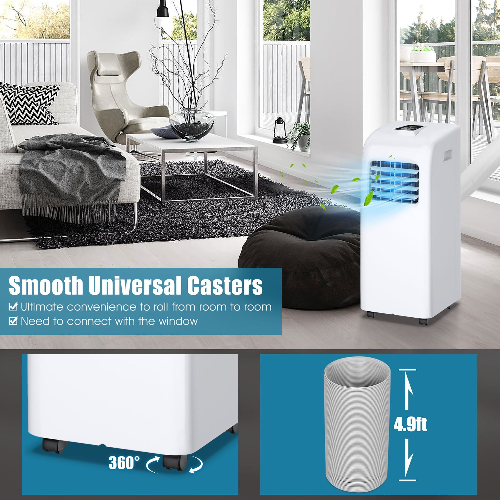 5,500 BTU (10,000 BTU ASHRAE) Portable Air Conditioner with Remote