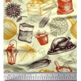 thumbnail image 1 of Soimoi polyester Crepe Fabric Vegetables,Non Veg & Pizza Food Print Sewing Fabric Yard 52 Inch Wide, 1 of 3