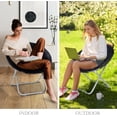 thumbnail image 4 of JJUN Folding Saucer Chair, Adults Kids Portable Faux Fur Round Chair for Living Room Dorm Room Apartment, Black, 4 of 9