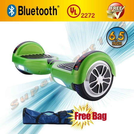 Bag + Green UL 2272 Certified Bluetooth Self-Balancing Electric Scooter Hoverboard Skateboard LED 6.5" (WHEELS-UC6.5-GREEN)
