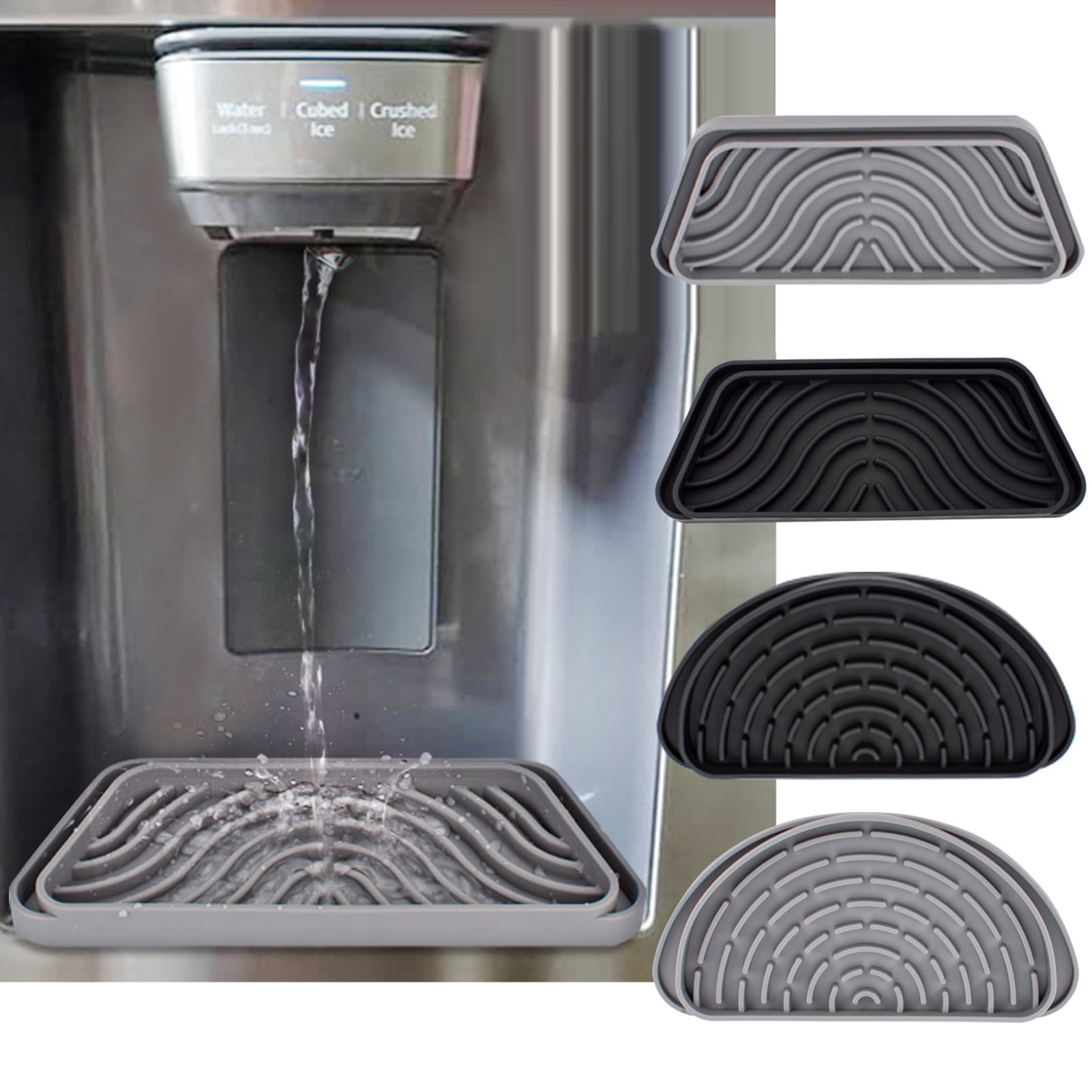 Uonlytech 5pcs Silicone Plate Pet Tray Water Drop Filter Pet Water  Dispenser Refrigerator Drip Tray Dog Water Mat Ridge Spills Silicone Water  Drip