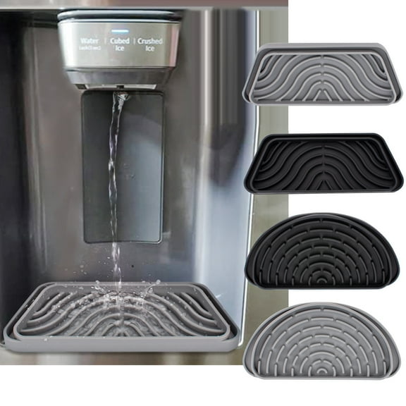 Refrigerator Water Dispenser Drip Tray - Silicone Splash Guard - Fridge Water Drip Catcher - Collector Pan Pad Mat - Home Kitchen Supplies
