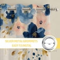 thumbnail image 6 of Navy Blue Spring Floral Kitchen Curtains Window Panels, Farmhouse Butterfly Rustic Insulated Window Treatment Curtain, Grommet Curtains for Bedroom/Living Room/Bathroom, 2 Piece 42"Wx63"L, 6 of 8