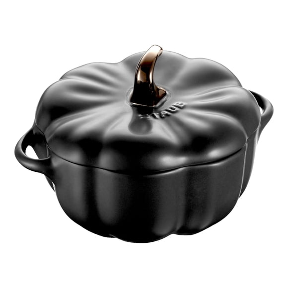 STAUB Ceramique 500 mL Ceramic Pumpkin Cocotte, Black