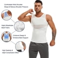 thumbnail image 7 of Molutan Men Compression shirt Slimming Vest Body Shaper Workout Tank Top Tummy control Underwear for Gym sport (White, S), 7 of 7