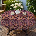 thumbnail image 3 of Paisley and Floral Black Pattern Round Tablecloth 70"x70", Wrinkle Resistant Wipeable Table Cover for Kitchen Dining Room Picnic Patio and Party, 3 of 5