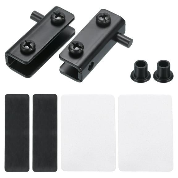Uxcell 4 Pair Glass Door Hinge Glass Door Pivot Hinge Glass Clamp for 3-5mm Black