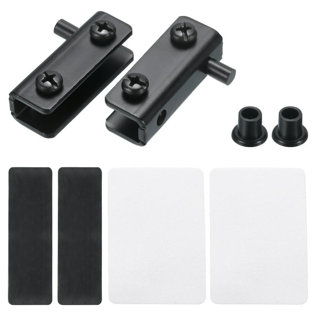 Uxcell 1 Par de Bisagras para Puerta de Vidrio, Bisagra de Pivotante para Puerta de Vidrio, Abrazadera de Vidrio para 3-5mm Negra